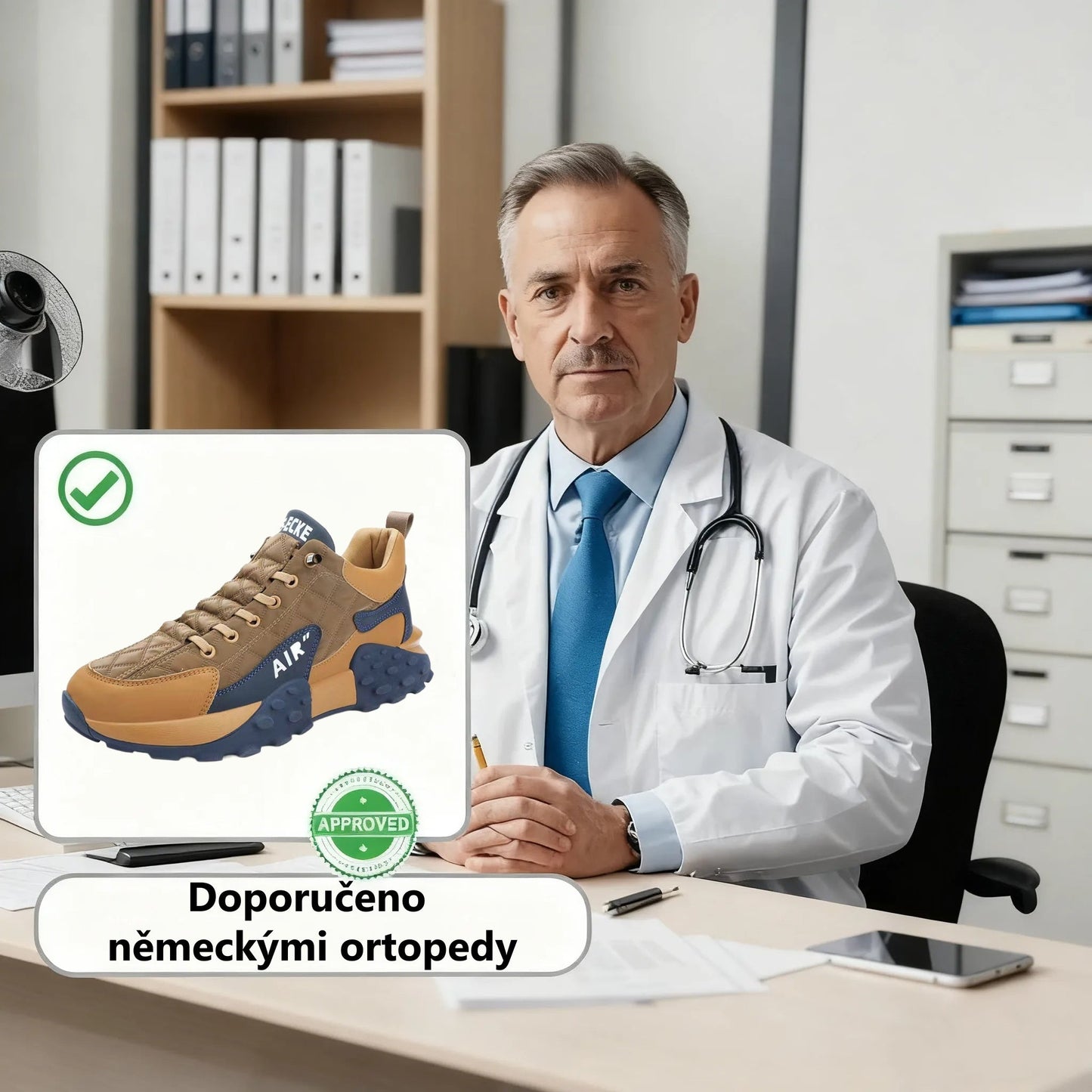 Ortopedická obuv Slancks® | Ergonomicky tvarovaná, měkká a pohodlná, zmírňuje únavu nohou po dlouhém dni.