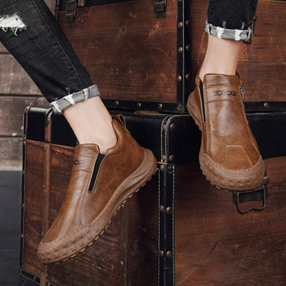 🐂Chytré vložky do bot využívající technologii umělé inteligence | Prémiová kůže + ručně šité: Nezbytnost pro muže 🔴Přenosná ortopedická obuv